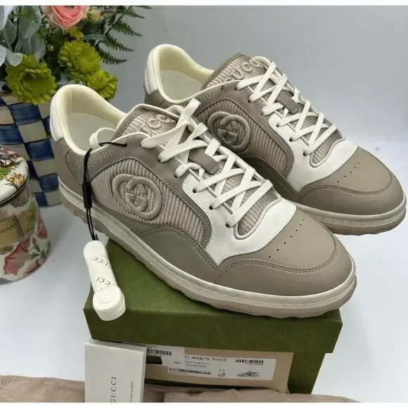 Men's Gucci Mac 80 low top leather sneakers size 11 fits 11.5 US made in Italy - Picture 11 of 14